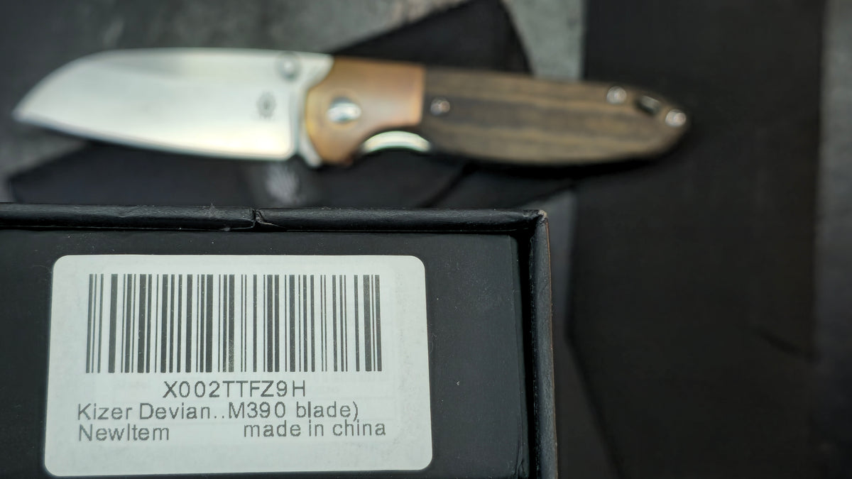 Kizer Deviant Micarta Copper Handle M390 Blade