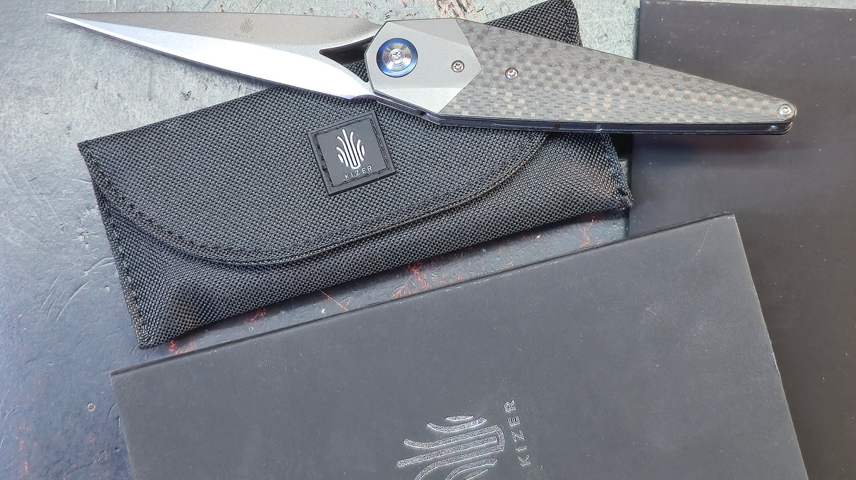 Kizer Soze Titanium Carbon Fiber Handle S35VN Blade