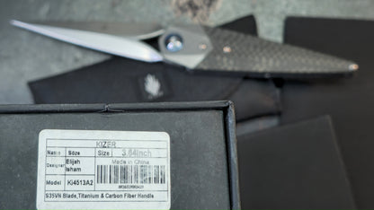 Kizer Soze Titanium Carbon Fiber Handle S35VN Blade