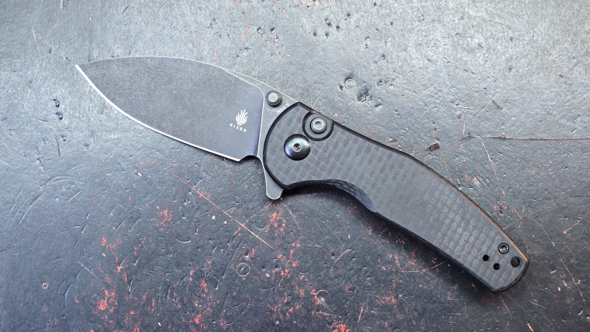 Kizer Mini Grouper Button Liner Lock G10 Handle Nitro V Blade