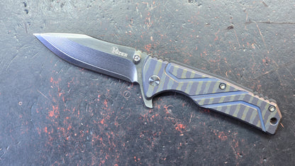 Kizer Ki302B1 Titanium Handle VG-10 Damascus Blade