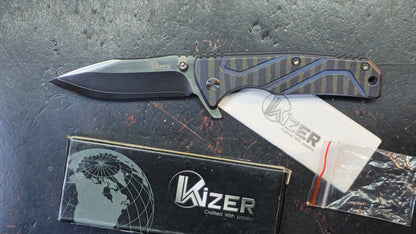 Kizer Ki302B1 Titanium Handle VG-10 Damascus Blade
