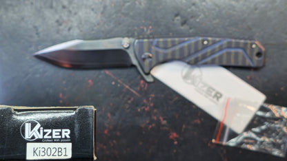 Kizer Ki302B1 Titanium Handle VG-10 Damascus Blade