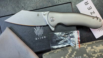 Kizer Zugang Titanium Handle S35VN Blade