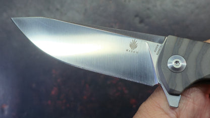 Kizer Kesmec Stripe Ano Titanium Handle S35VN Blade