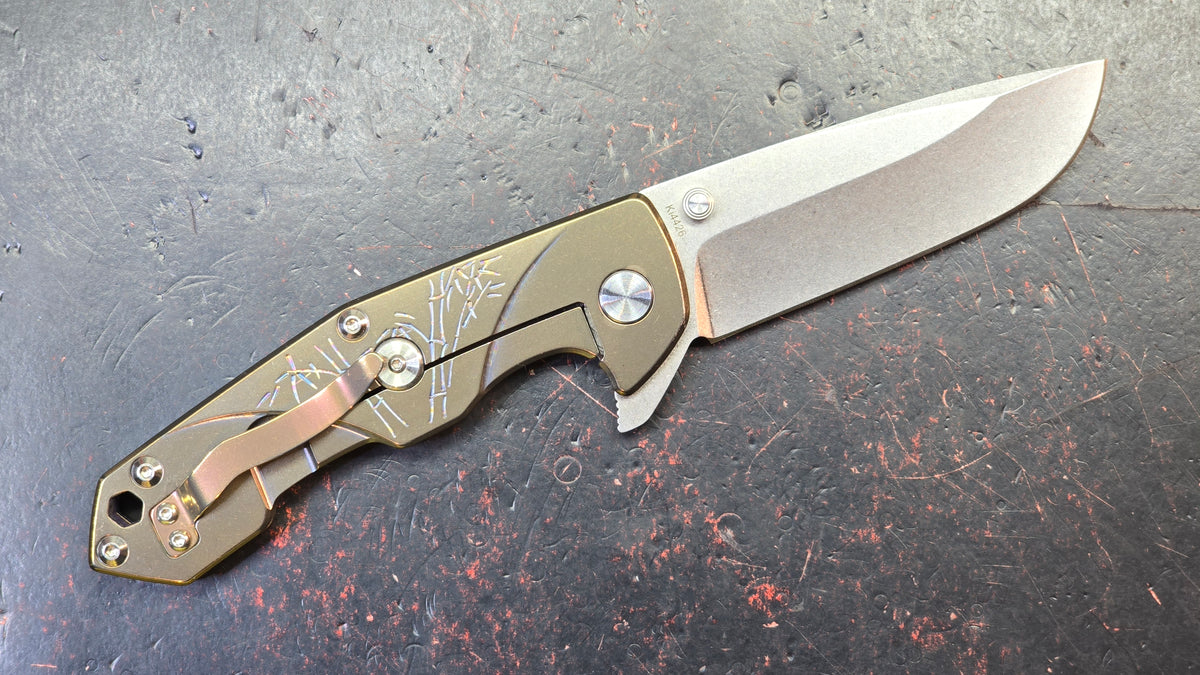 Kizer Ki4426 Gold Titanium Handle S35VN Blade