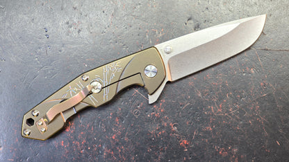 Kizer Ki4426 Gold Titanium Handle S35VN Blade