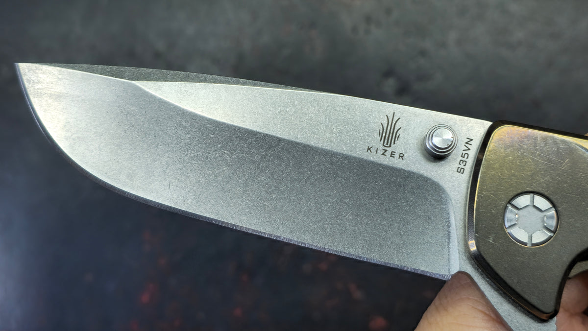 Kizer Ki4426 Gold Titanium Handle S35VN Blade