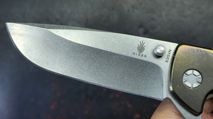 Kizer Ki4426 Gold Titanium Handle S35VN Blade