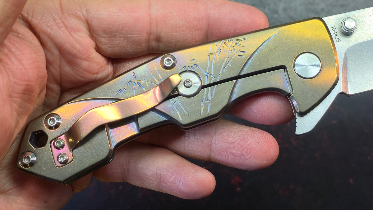 Kizer Ki4426 Gold Titanium Handle S35VN Blade