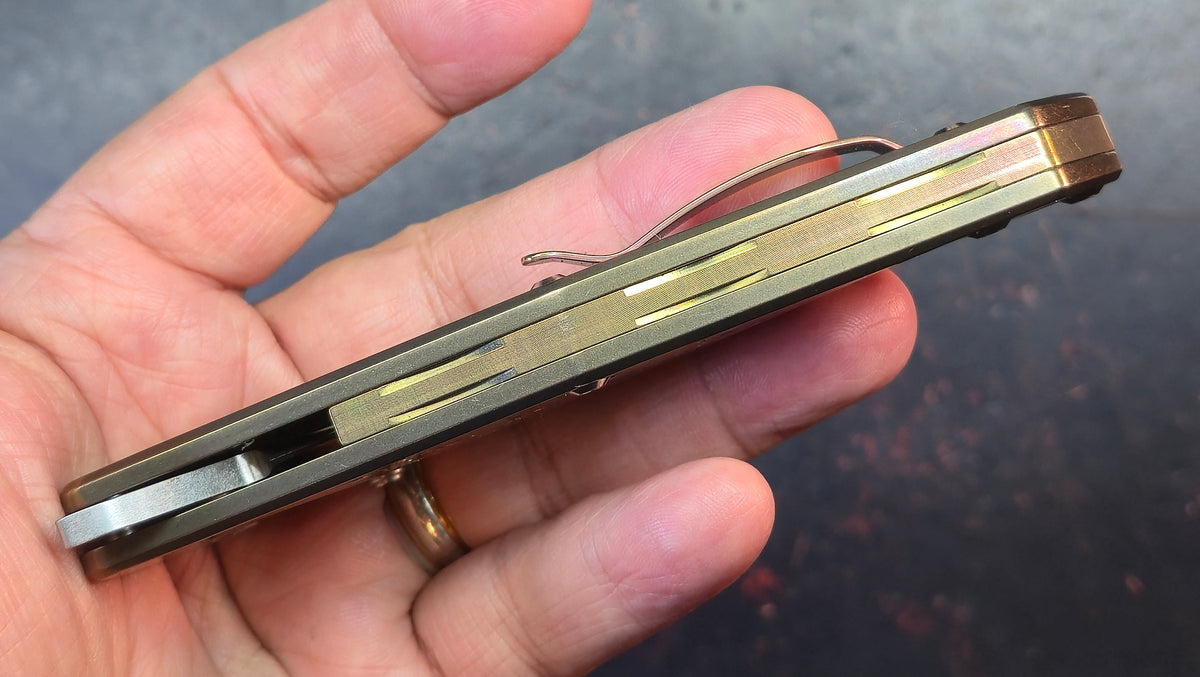 Kizer Ki4426 Gold Titanium Handle S35VN Blade