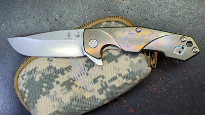 Kizer Ki4426 Gold Titanium Handle S35VN Blade