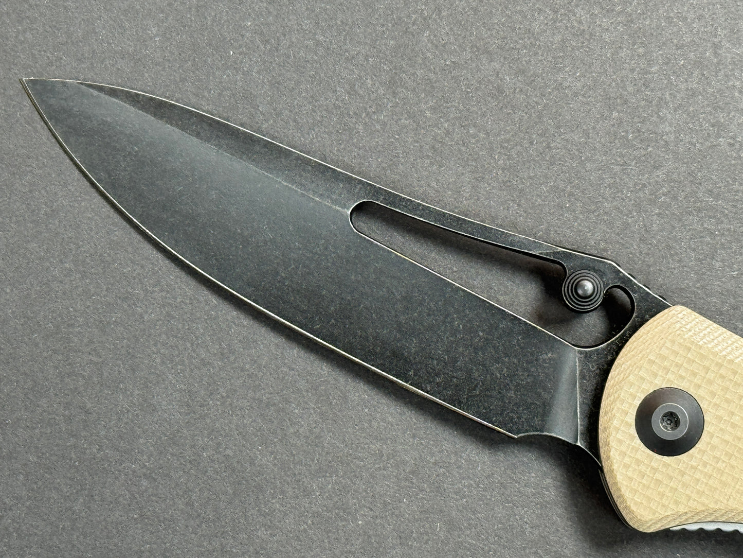 CIVIVI Picaro (C916B) Folding, Liner Lock , D2, Black Stonewash, Drop Point, Plain Edge, Hollow Grind, Handle: G10/Tan, (NEW - OPEN BOX)