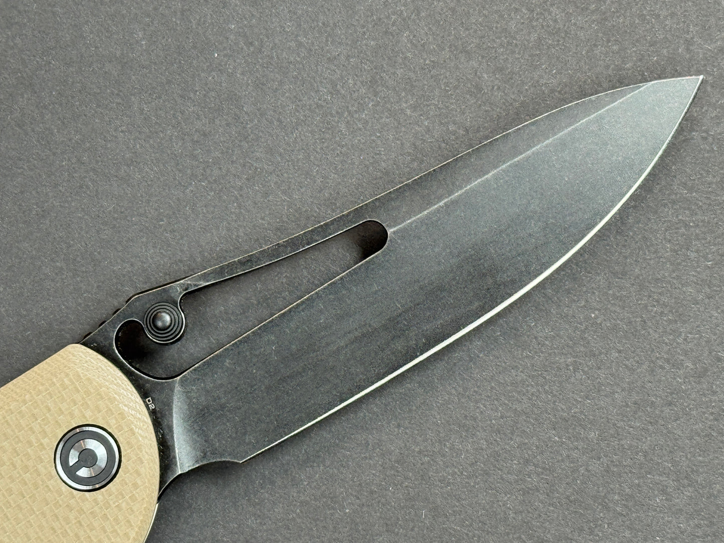 CIVIVI Picaro (C916B) Folding, Liner Lock , D2, Black Stonewash, Drop Point, Plain Edge, Hollow Grind, Handle: G10/Tan, (NEW - OPEN BOX)