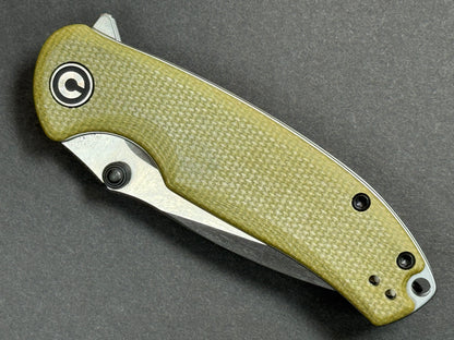 CIVIVI Pintail (C2020B) Folding, Liner Lock , S35VN, Satin, Drop Point, Plain Edge, Hollow Grind, Handle: Micarta/Green, (NEW - OPEN BOX)