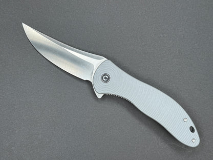CIVIVI Synergy4 (C21018A-2) Folding, Liner Lock , Nitro-V, Satin, Trailing Point, Plain Edge, Flat Grind, Handle: G10/Gray, (NEW - OPEN BOX)