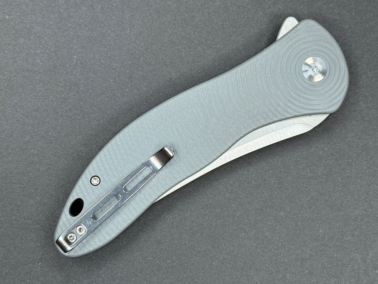 CIVIVI Synergy4 (C21018A-2) Folding, Liner Lock , Nitro-V, Satin, Trailing Point, Plain Edge, Flat Grind, Handle: G10/Gray, (NEW - OPEN BOX)