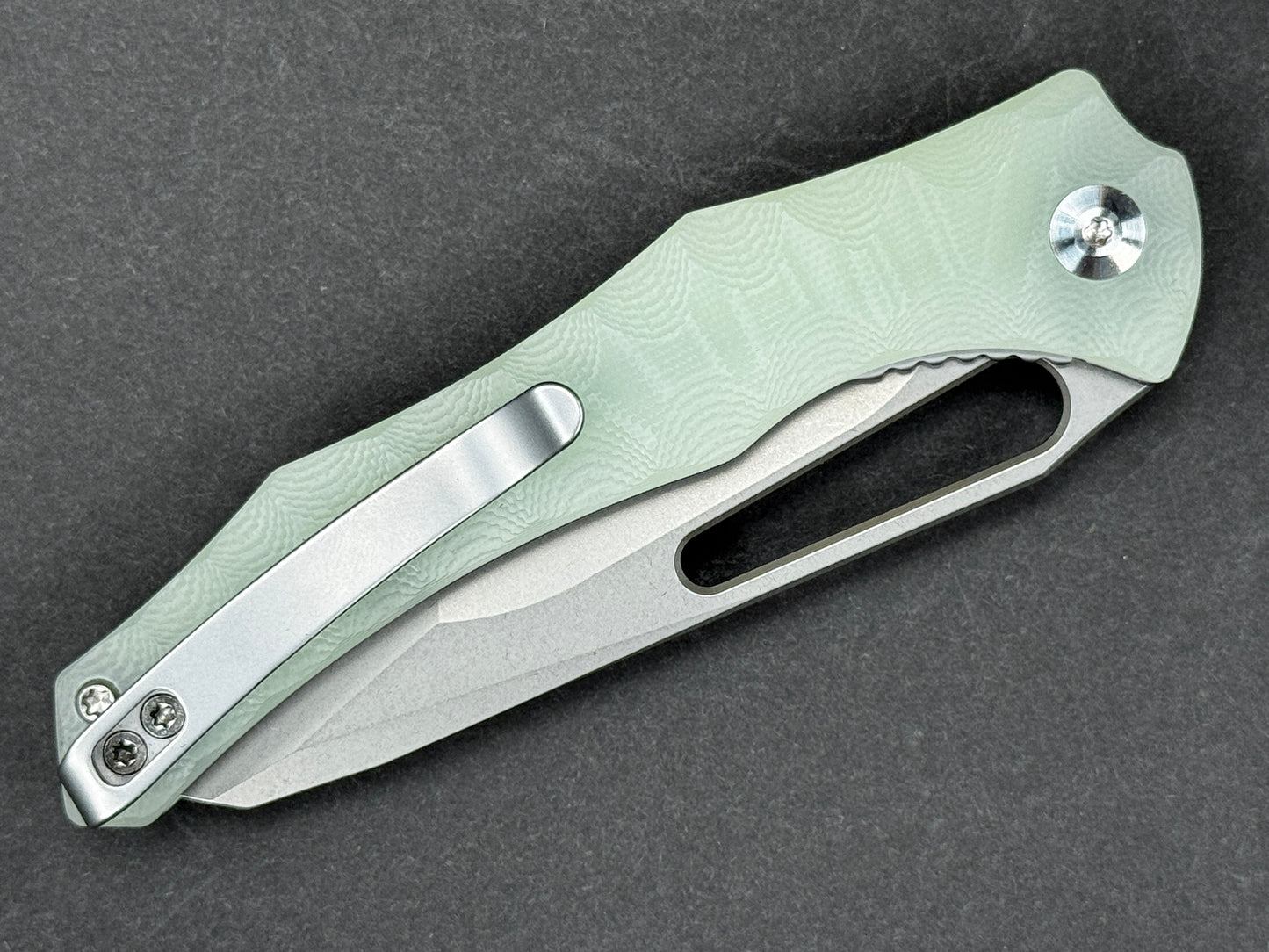 CIVIVI Spiny Dogfish (C22006-2) Folding, Liner Lock , 14C28N, Satin, Wharncliff, Plain Edge, Flat Grind, Handle: G10/Jade, (NEW - OPEN BOX)