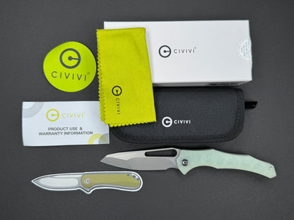 CIVIVI Spiny Dogfish (C22006-2) Folding, Liner Lock , 14C28N, Satin, Wharncliff, Plain Edge, Flat Grind, Handle: G10/Jade, (NEW - OPEN BOX)