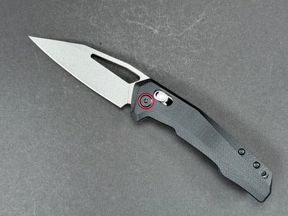 FLISSA F014042A Folding, Cross Lock Lock , 7CR17MOV, Stonewash, Spear Point, Plain Edge, Flat Grind, Handle: Aluminum /Black, (NEW - OPEN BOX)