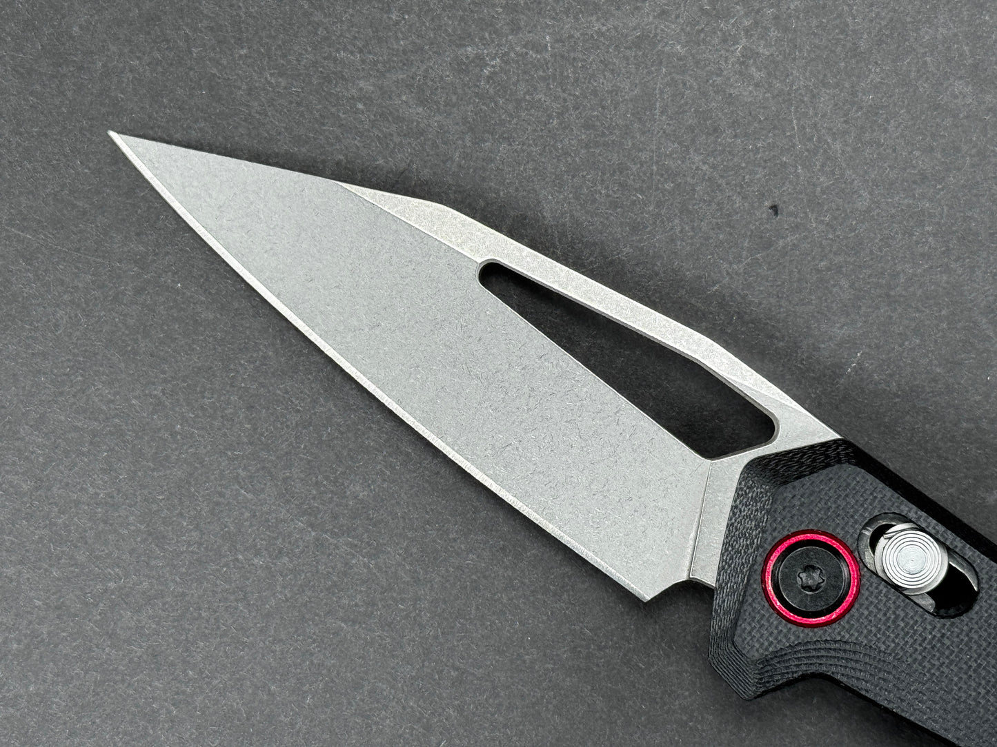 FLISSA F014042A Folding, Cross Lock Lock , 7CR17MOV, Stonewash, Spear Point, Plain Edge, Flat Grind, Handle: Aluminum /Black, (NEW - OPEN BOX)