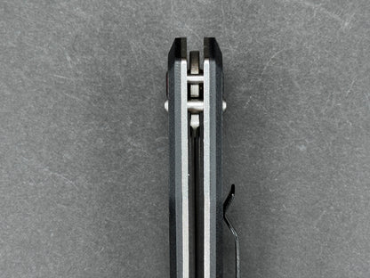 FLISSA F014042A Folding, Cross Lock Lock , 7CR17MOV, Stonewash, Spear Point, Plain Edge, Flat Grind, Handle: Aluminum /Black, (NEW - OPEN BOX)