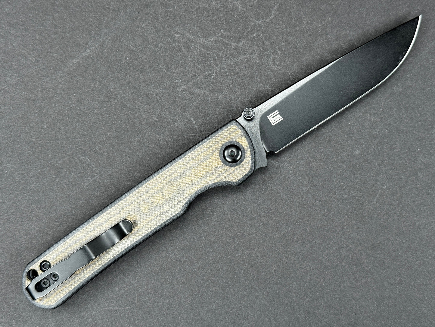 KIZER Rapids (V2594C2) Folding, Liner Lock , 154CM, Blackwash, Drop Point, Plain Edge, Flat Grind, Handle: G10/Black/ Green, (NEW - OPEN BOX)