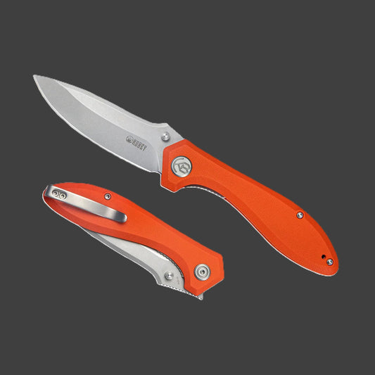 Kubey Ruckus Linerlock Orange or Jade G-10 Handle Aus-10 Blade