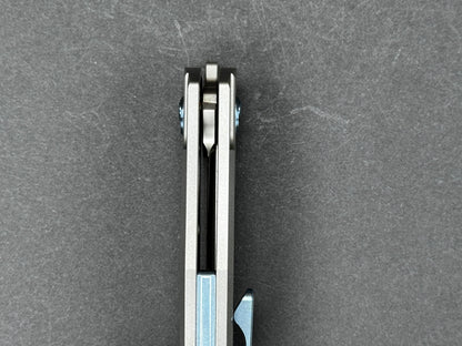 KUBEY Barracuda (KU299) Folding, Liner Lock , S30V, Stonewash, Wharncliff, Plain Edge, Flat Grind, Handle: Titanium/Gray, (NEW - OPEN BOX)