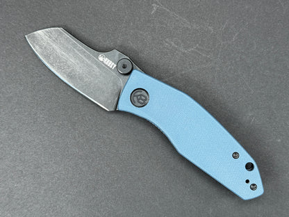 KUBEY Monsterdog (KU337B) Folding, Liner Lock , 14C28N, Blackwash, Tanto, Plain Edge, Flat Grind, Handle: G10/Blue, (USED)