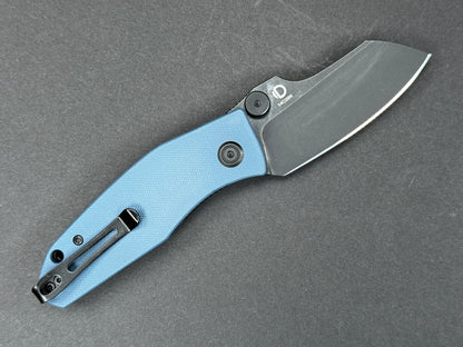 KUBEY Monsterdog (KU337B) Folding, Liner Lock , 14C28N, Blackwash, Tanto, Plain Edge, Flat Grind, Handle: G10/Blue, (USED)