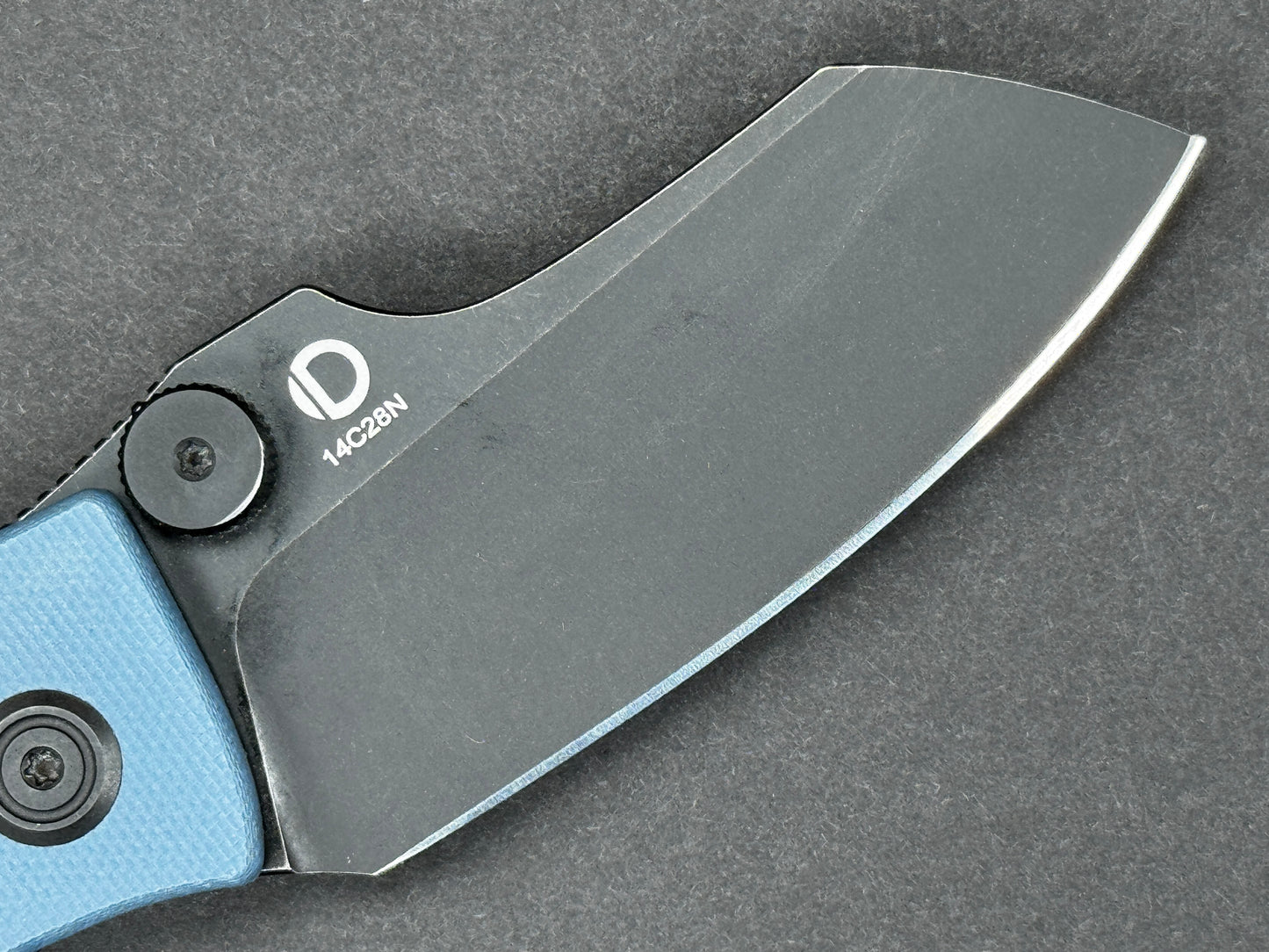 KUBEY Monsterdog (KU337B) Folding, Liner Lock , 14C28N, Blackwash, Tanto, Plain Edge, Flat Grind, Handle: G10/Blue, (USED)