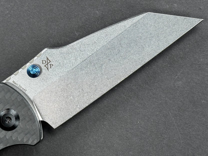 KANSEPT Main Street (T1015V4), Folding, Crossbar Lock , 154CM, Stonewash, Wharncliff, Plain Edge, Flat Grind, Handle: Carbon Fiber/ G10/Black, (NEW - OPEN BOX)