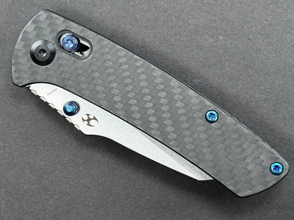 KANSEPT Main Street (T1015V4), Folding, Crossbar Lock , 154CM, Stonewash, Wharncliff, Plain Edge, Flat Grind, Handle: Carbon Fiber/ G10/Black, (NEW - OPEN BOX)