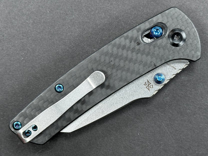 KANSEPT Main Street (T1015V4), Folding, Crossbar Lock , 154CM, Stonewash, Wharncliff, Plain Edge, Flat Grind, Handle: Carbon Fiber/ G10/Black, (NEW - OPEN BOX)
