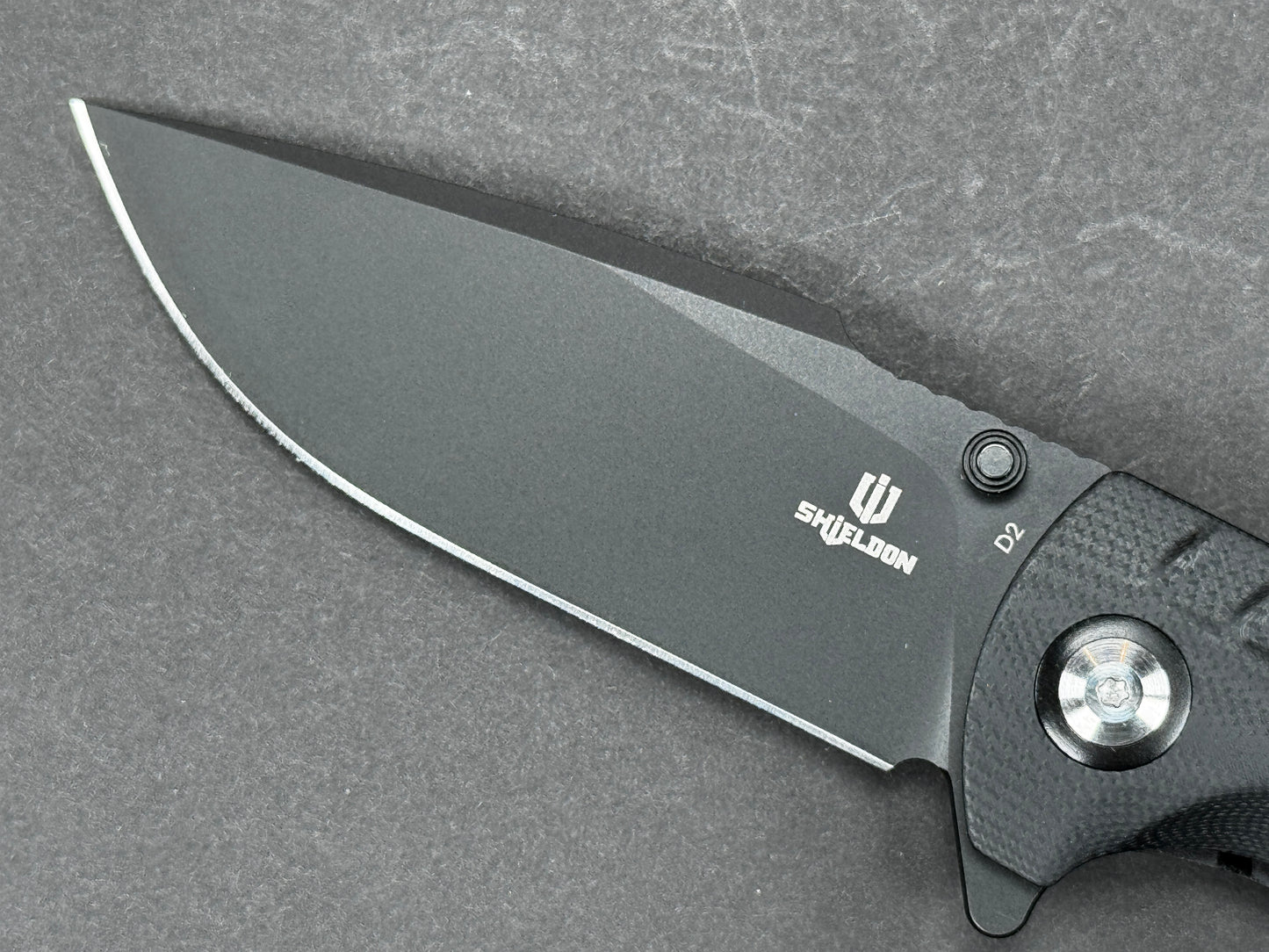 SHIELDON Relicanth (7070G) Folding, Liner Lock , D2, Blackwash, Drop Point, Plain Edge, Flat Grind, Handle: G10/Black, (NEW - OPEN BOX)