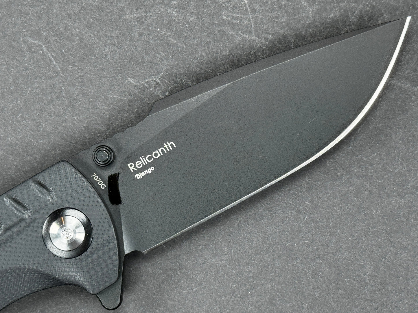 SHIELDON Relicanth (7070G) Folding, Liner Lock , D2, Blackwash, Drop Point, Plain Edge, Flat Grind, Handle: G10/Black, (NEW - OPEN BOX)