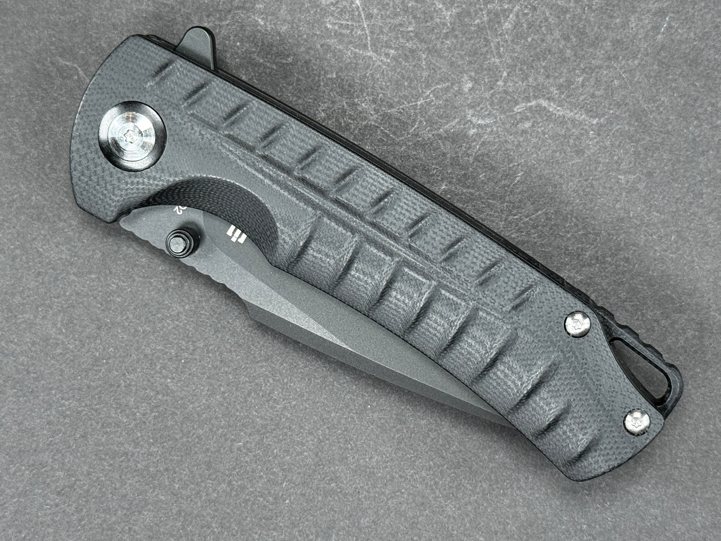 SHIELDON Relicanth (7070G) Folding, Liner Lock , D2, Blackwash, Drop Point, Plain Edge, Flat Grind, Handle: G10/Black, (NEW - OPEN BOX)