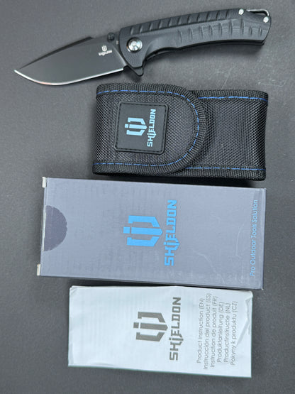 SHIELDON Relicanth (7070G) Folding, Liner Lock , D2, Blackwash, Drop Point, Plain Edge, Flat Grind, Handle: G10/Black, (NEW - OPEN BOX)