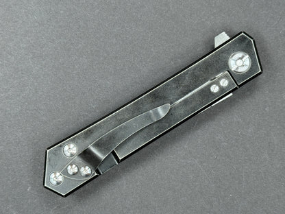 TWOSUN TS20 Folding, Frame Lock, D2, Satin, Tanto, Plain Edge, Zero Saber Grind/ Compound, Handle: Titanium/Black, (NEW - OPEN BOX)
