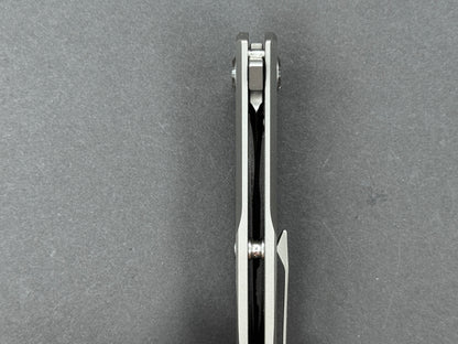 TWOSUN TS21 Folding, Frame Lock, D2, Satin, Drop Point, Plain Edge, Full Grind, Handle: Titanium/Gray, (NEW - OPEN BOX)