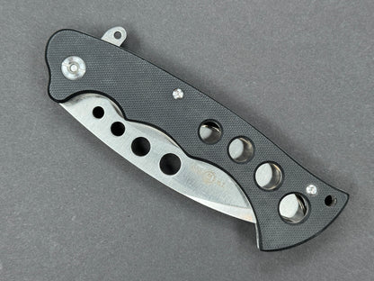 TWOSUN TS23 (Wave Survival Bowie ) Folding, Liner Lock, 420J-2, Satin, Nessmuk, Plain Edge, Flat Grind, Handle: G10/Black, (USED)