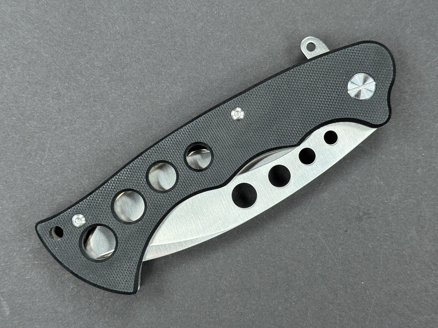 TWOSUN TS23 (Wave Survival Bowie ) Folding, Liner Lock, 420J-2, Satin, Nessmuk, Plain Edge, Flat Grind, Handle: G10/Black, (USED)