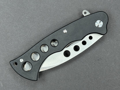 TWOSUN TS23 (Wave Survival Bowie ) Folding, Liner Lock, 420J-2, Satin, Nessmuk, Plain Edge, Flat Grind, Handle: G10/Black, (USED)