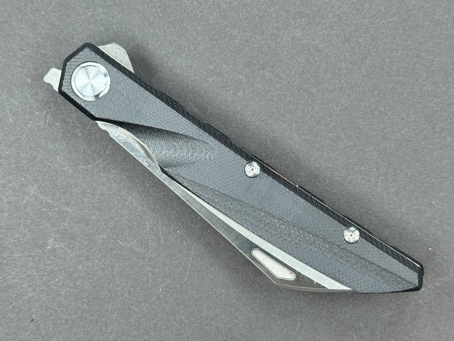 TWOSUN TS74 Folding, Liner Lock, D2, Satin, Hawkbill, Plain Edge, Full Grind, Handle: G10/Black, (NEW - OPEN BOX)