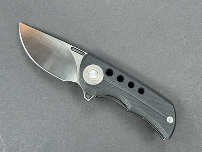 TWOSUN TS345 Folding, Liner Lock, D2, Satin/ Black Stonewash, Straight Back, Plain Edge, Full Grind, Handle: G10/Black, (NEW - OPEN BOX)