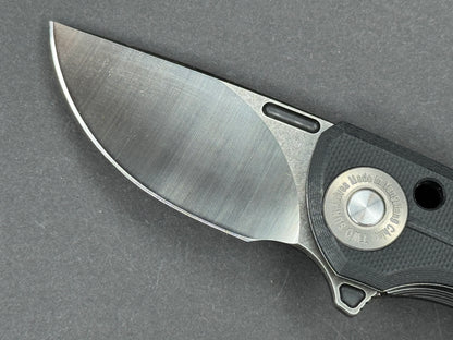 TWOSUN TS345 Folding, Liner Lock, D2, Satin/ Black Stonewash, Straight Back, Plain Edge, Full Grind, Handle: G10/Black, (NEW - OPEN BOX)