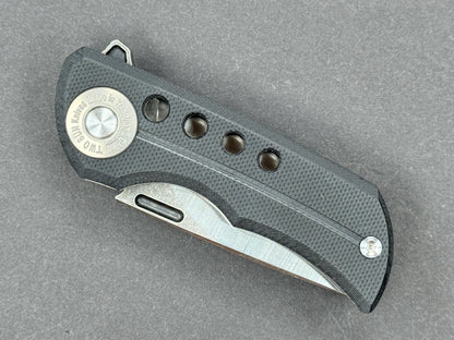 TWOSUN TS345 Folding, Liner Lock, D2, Satin/ Black Stonewash, Straight Back, Plain Edge, Full Grind, Handle: G10/Black, (NEW - OPEN BOX)