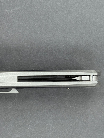 TWOSUN TS400 Folding, Liner Lock, D2, Satin/ Stonewash, Trailing Point, Plain Edge, Full Grind, Handle: Titanium/Gray/ Blue, (NEW - OPEN BOX)