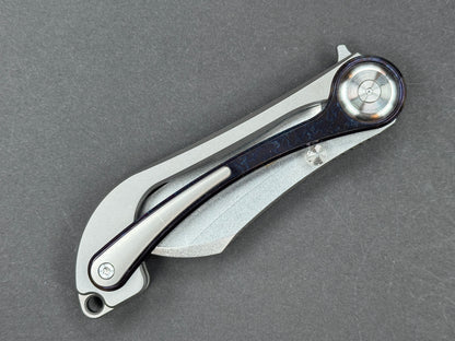 TWOSUN TS403 Folding, Liner Lock, D2, Satin, Sheepsfoot, Plain Edge, Full Grind, Handle: Titanium/Multi-Color Green, (NEW - OPEN BOX)